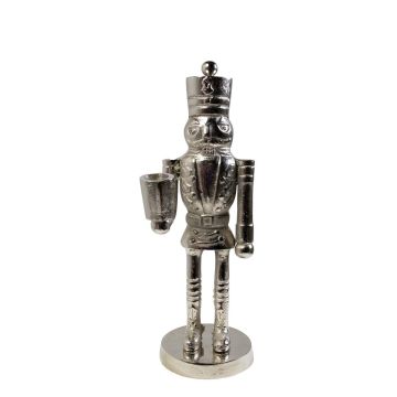 Decorative nutcracker figurine RUNAR, silver, 4.5"x4.3"x12"/11.5x11x30cm Decorative nutcracker figurine RUNAR, silver, 4.5"x4.3"x12"/11.5x11x30cm