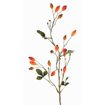 Artificial wild rose branch ZERBST with rose hips, orange-red, 31"/80cm Artificial wild rose branch ZERBST with rose hips, orange-red, 31"/80cm