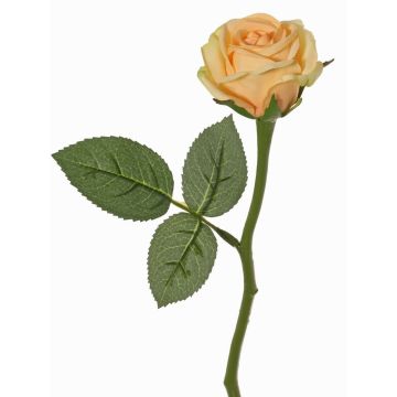 Artificial rose GABI, peach-cream, 12"/30cm, Ø2.4"/6cm