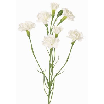 Decorative carnation branch PIARA, white, 60cm, Ø3–5cm Decorative carnation branch PIARA, white, 60cm, Ø3–5cm