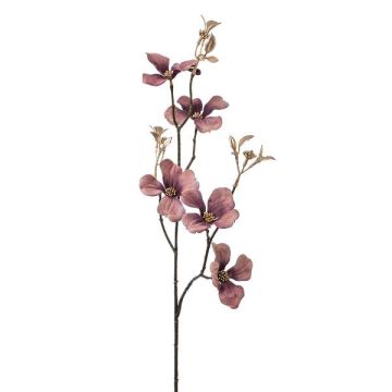 Artificial branch of dogwood KROVEX, purple-gold, 28"/70cm