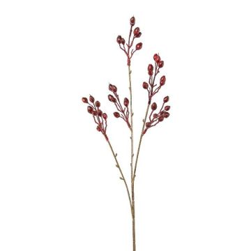 Artificial branch of dog rose FRIMTE with rose hips, burgundy red, 22"/55cm Artificial branch of dog rose FRIMTE with rose hips, burgundy red, 22"/55cm