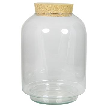 Glass terrarium KONDO with cork lid, clear, 10"/25cm, Ø7"/17cm Glass terrarium KONDO with cork lid, clear, 10"/25cm, Ø7"/17cm