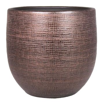 Ceramic pot AGAPE with texture, copper, 18"/45cm, Ø19"/49cm