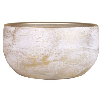 Ceramic flower bowl AETIOS, colour gradient, white-gold, 5.1"/13cm, Ø11"/28cm