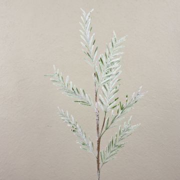 Fake cypress branch ZHARANTE, snow-covered, green, 30"/75cm