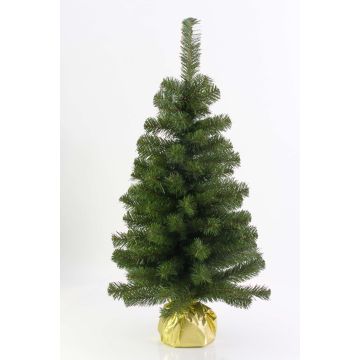 Artificial Christmas tree WARSAW, gold jute sack, 90cm, Ø50cm Artificial Christmas tree WARSAW, gold jute sack, 90cm, Ø50cm