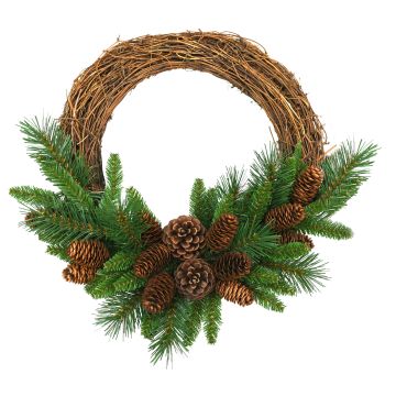 Decorative fir wreath ALFRED, green, Ø40cm Decorative fir wreath ALFRED, green, Ø40cm
