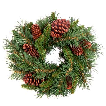 Decorative fir wreath ALFRED, crossdoor, flame retardant, Ø 12"/30cm