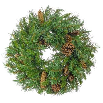 Decorative fir wreath ALFRED, crossdoor, flame retardant, Ø 20"/50cm