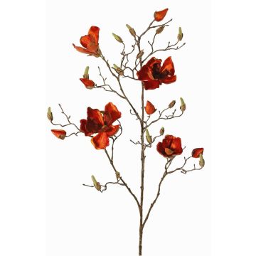 False magnolia branch JACKA, dark orange, 3ft/105cm