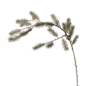 Artificial fir branch ORVILOS with cones, green and white, 85 cm Artificial fir branch ORVILOS with cones, green and white, 85 cm