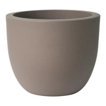 ETRION round plastic planter, taupe, 44cm, Ø54cm
