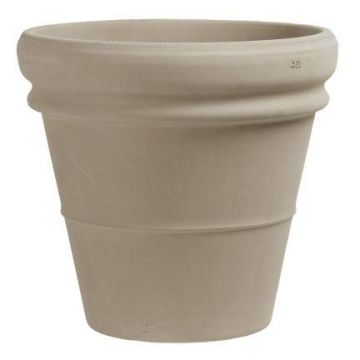 Flower pot BRYNEX of terracotta with double rim, beige, 17"/42cm, Ø18"/45cm Flower pot BRYNEX of terracotta with double rim, beige, 17"/42cm, Ø18"/45cm
