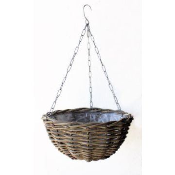 Rattan hanging basket RAZA, brown, 4.7"/12/20"/50cm, Ø16"/40cm