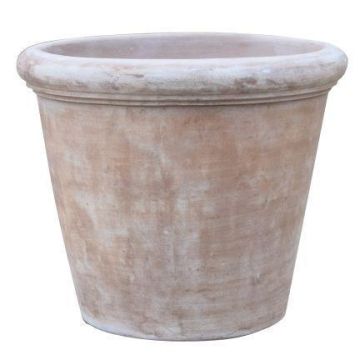 VIRELY terracotta plant pot, handmade, patinated, brown, 41 cm, Ø46 cm