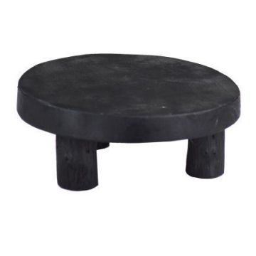 KAILANI wooden plant stand with feet, black, 6 cm, Ø15 cm