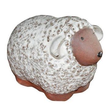 ZENARA ceramic sheep figurine, glazed, white, 17x11x12cm