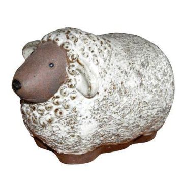 ZENARA ceramic sheep figurine, glazed, white, 24 x 16 x 16 cm