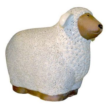 ZENARA ceramic sheep figurine, glazed, white, 45x24x39cm