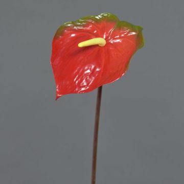 Artificial flower anthurium MOIRA, red-green, 30"/75cm, 5.1"x8"/13x20cm