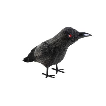 Halloween raven DIOGO, black and white, 28x11x17cm
