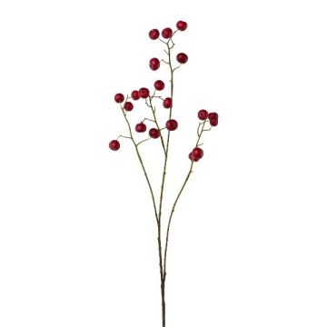 Artificial ornamental apple branch GRULNE with fruits, red, 37"/95cm