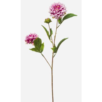 Artificial dahlia branch CEVAST, lilac-cream, 70 cm, Ø 7–8 cm