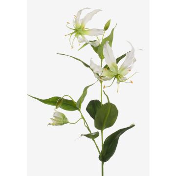 Textile flower Gloriosa FUJITA, cream-green, 31"/80cm, Ø 5.9"/15cm