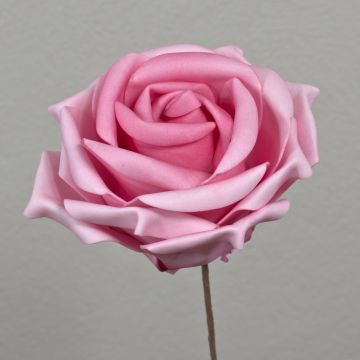 Decorative synthetic foam rose REGINE, pink, 30cm, Ø16cm