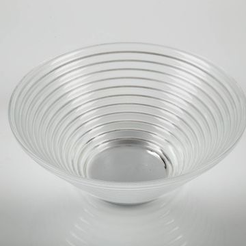 Grooved glass bowl SELMA made of glass, clear, 3.15"/8cm, Ø 7.48"/19cm