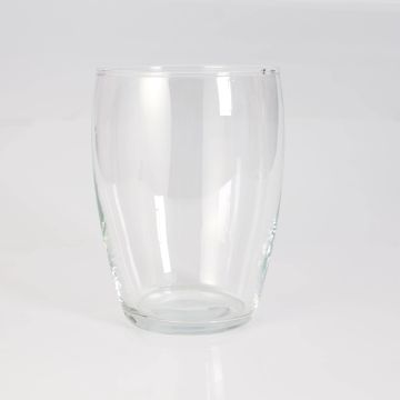 Round glass vase HENRY, clear, 7.5" / 19cm, Ø5.3" / 13,5cm