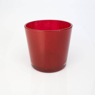 Round vase / flower pot ALENA, red, 6.2" / 16cm, Ø6.7" / 17cm