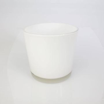 Round vase / Flower pot ALENA, white, 6.3" / 16cm, Ø6.7" / 17cm