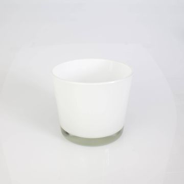 Flower pot / storm lantern ALENA, white, 4.9" / 12,5cm, Ø5.7" / 14,5cm
