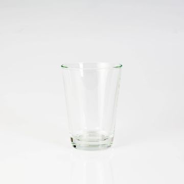 Small glass / tealight holder ALEX, clear, 4.3" / 11cm, Ø 3.1" / 8cm