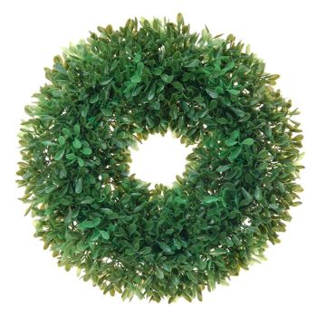 Artificial boxwood wreath FRITZ, green, Ø11"/27cm Artificial boxwood wreath FRITZ, green, Ø11"/27cm