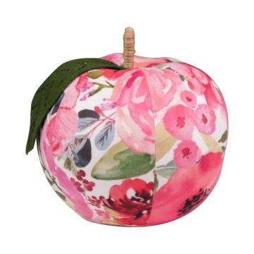 AKUNA decorative apple made of cotton, handmade, floral motif, multicoloured, Ø20cm