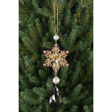 Acrylic hanging ornament Ice flower ZERA, drops, glitter, green-gold, 6.3"/16cm, Ø2.4"/6cm Acrylic hanging ornament Ice flower ZERA, drops, glitter, green-gold, 6.3"/16cm, Ø2.4"/6cm