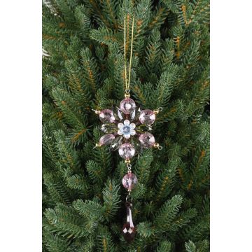 Acrylic hanging ornament Flower GARAH, drop, green-gold, 6.3"/16cm, Ø3.1"/8cm Acrylic hanging ornament Flower GARAH, drop, green-gold, 6.3"/16cm, Ø3.1"/8cm