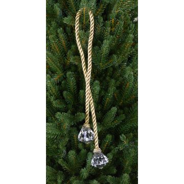 Christmas hanging ornament Cord TAYLER with acrylic balls, gold, 16"/40cm, Ø1.2"/3cm