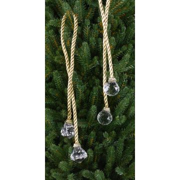 Christmas hanging ornament Cord TAYLER with acrylic balls, gold, 16"/40cm, Ø1.2"/3cm Christmas hanging ornament Cord TAYLER with acrylic balls, gold, 16"/40cm, Ø1.2"/3cm