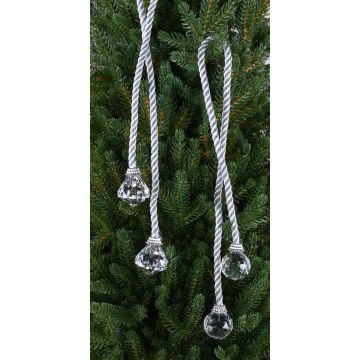 Christmas hanging ornament Cord TAYLER with acrylic balls, silver, 16"/40cm, Ø1.2"/3cm Christmas hanging ornament Cord TAYLER with acrylic balls, silver, 16"/40cm, Ø1.2"/3cm
