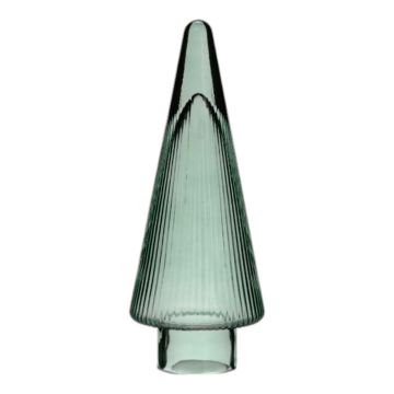 RICON decorative glass Christmas tree, metallic, green, 26cm, Ø9.5cm