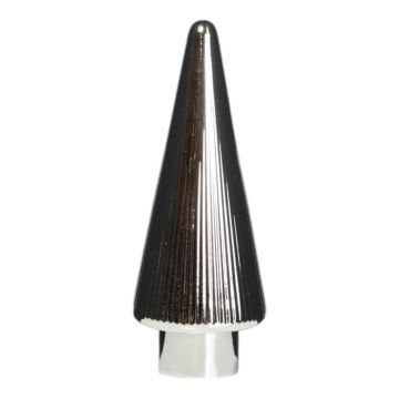 RICON decorative glass Christmas tree, metallic, silver, 31.5 cm, Ø11.5 cm