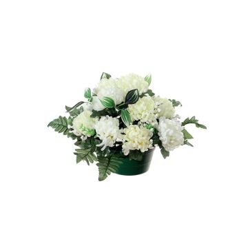 Artificial flower arrangement: chrysanthemum, gypsophila YASAR, decorative pot, cream, 10"/25cm, Ø12"/30cm Artificial flower arrangement: chrysanthemum, gypsophila YASAR, decorative pot, cream, 10"/25cm, Ø12"/30cm