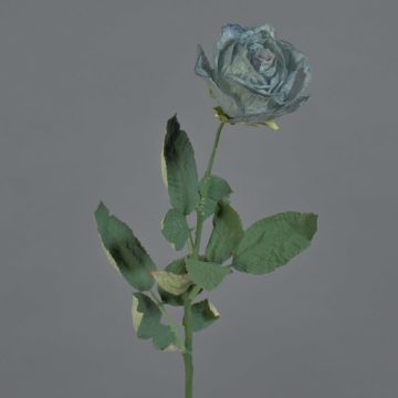 False rose FREIDA, Eco Collection, grey-light blue, 26"/65cm, Ø2.8"/7cm
