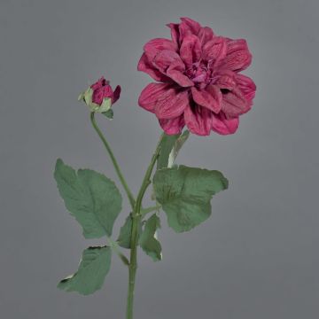 False flower Dahlia GINGER, Eco Collection, dark pink, 24"/60cm, Ø4"/10cm
