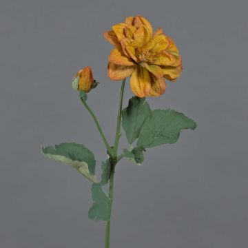 False flower Dahlia GINGER, Eco Collection, orange-yellow, 24"/60cm, Ø4"/10cm