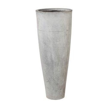 Round plant vase NARUKO, 3 pieces, fibreglass, grey, 10"x24"/25x60cm, 13"x31"/33x80cm, 16"x3ft/41x100cm